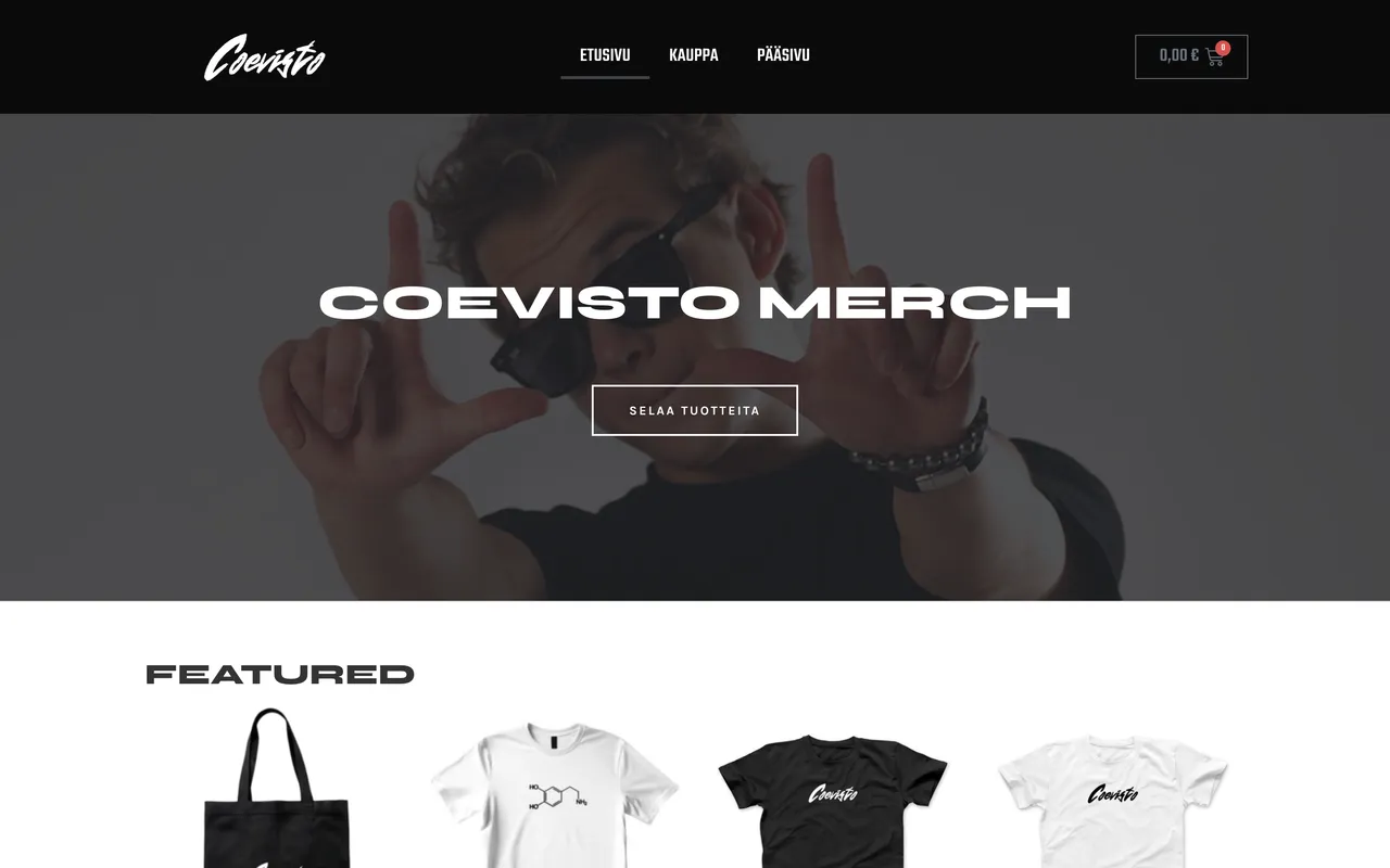 Screenshot: Shop.coevisto.fi