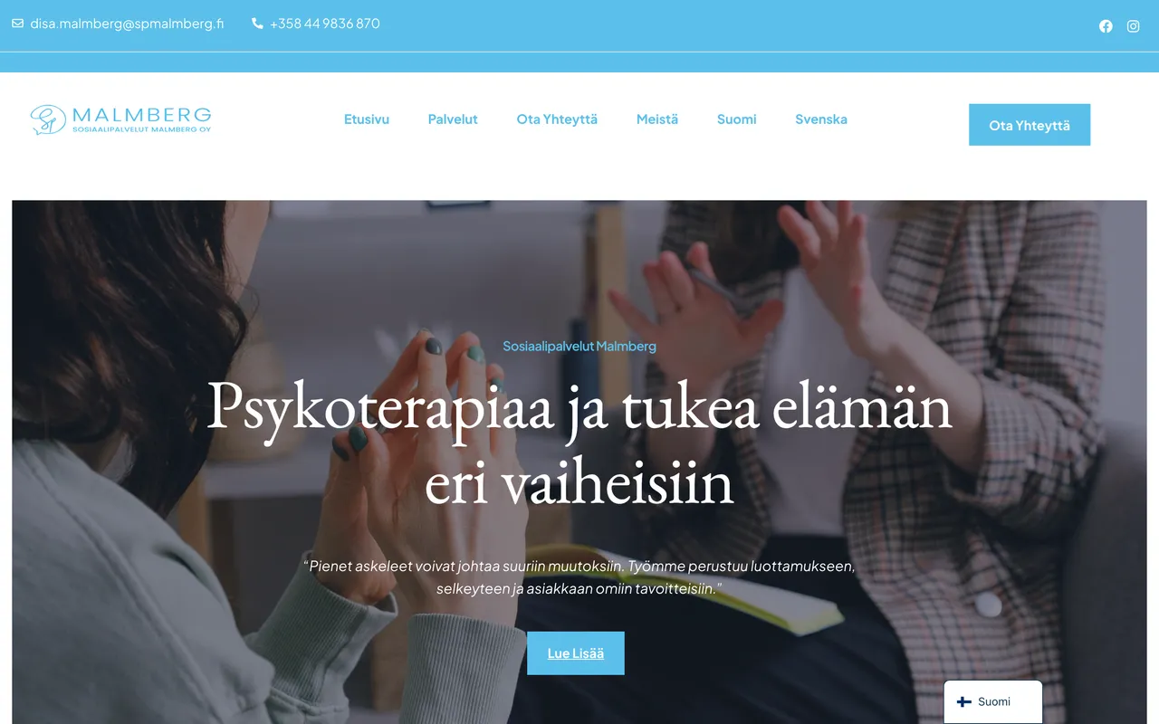 Screenshot: SPMalmberg.fi